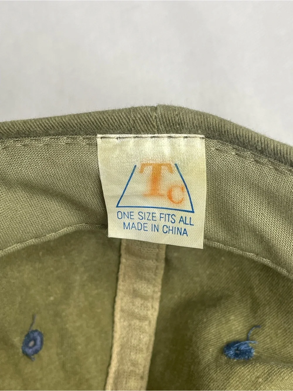 VTG NASA Insignia Embroidered Cotton Cap Plastic Lines Adjustable Snap Olive Hat